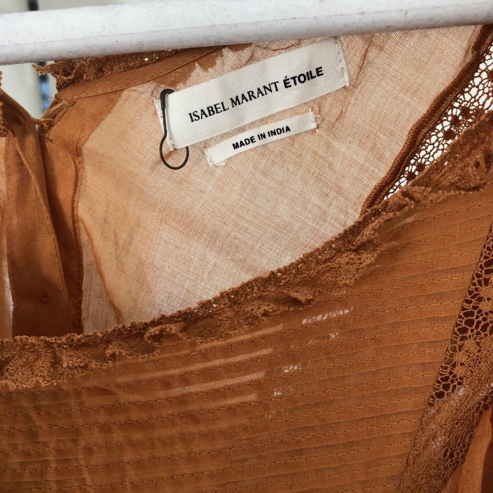 Isabel Marant Étoile Ruffled Blouse in RUST (34) - Picture 3 of 6